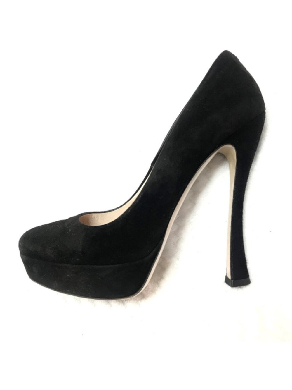 Auth Miu Miu Black Calzture Dona Suede Pumps 7 - Picture 2 of 10